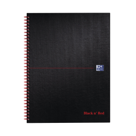 Black n Red Notebook Wirebound Ruled 140 Pages A4 Black Red 5 Pack 281974 F