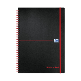 Black n Red Notebook Wirebound Ruled 140 Pages A4 Black Red 5 Pack 102240 F