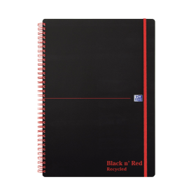 Black n Red Notebook Wirebound Ruled 140 Pages A4 Black Red 5 Pack 104876 F