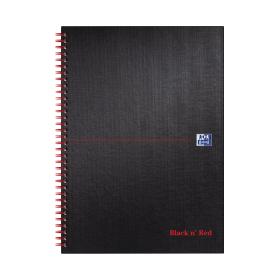 Black n Red Notebook Wirebound Ruled 140 Pages A4 Black Red 5 Pack 281980 F
