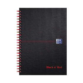 Black n Red Notebook Wirebound Ruled 140 Pages A5 Black Red 5 Pack 281983 F