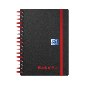 Black n Red Notebook Wirebound Ruled 140 Pages A6 Black Red 5 Pack 118360 F