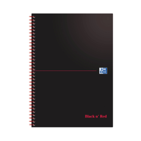 Black n Red Wirebound Notebook 100 Pages A4 Black 10 Pack 103953 F