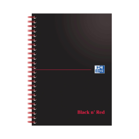 Black n Red Wirebound Notebook 100 Pages A5 Black 10 Pack 115012 F