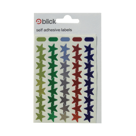 Blick Metallic Star Labels 14mm Assorted 1800 Pack 131248 F
