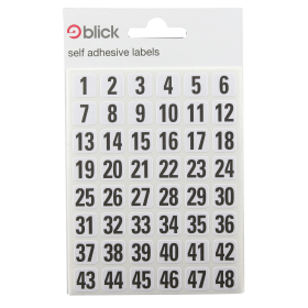 Blick Numbered Labels 00 99 7mm x 13mm White Black 2880 Pack 148698 F