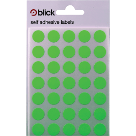 Blick Self Adhesive Flourescent Round Labels 13mm Green 2800 Pack 186209 F
