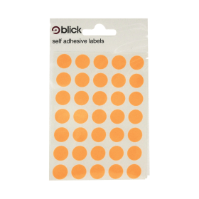 Blick Self Adhesive Flourescent Round Labels 13mm Orange 2800 Pack 139347 F