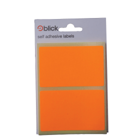 Blick Self Adhesive Fluorescent Labels 50mm x 80mm Orange 160 Pack 109832 F