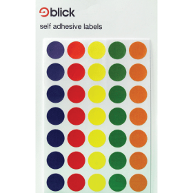 Blick Self Adhesive Round Labels 13mm Assorted 2800 Pack 107795 F