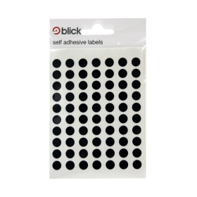 Blick Self Adhesive Round Labels 8mm Black 9800 Pack 154468 F