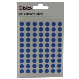 Blick Self Adhesive Round Labels 8mm Blue 9800 Pack 234515 F