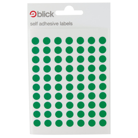 Blick Self Adhesive Round Labels 8mm Green 9800 Pack 203164 F