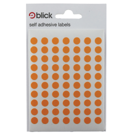Blick Self Adhesive Round Labels 8mm Orange 9800 Pack 121888 F