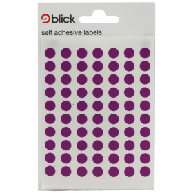 Blick Self Adhesive Round Labels 8mm Purple 9800 Pack 143604 F