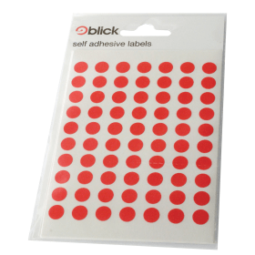 Blick Self Adhesive Round Labels 8mm Red 9800 Pack 117692 F