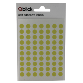 Blick Self Adhesive Round Labels 8mm Yellow 9800 Pack 146049 F