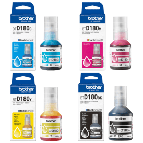 Brother BTD180 Multipack Full Set of 4 Ink Bottles Original