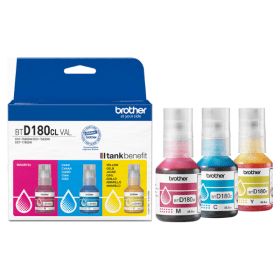 Brother BTD180CLVAL Multipack Colour Set of 3 Ink Bottles Original