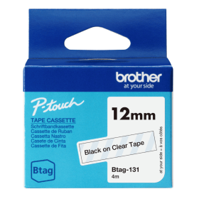 Brother Btag 131 Black on Clear Tape 12mm x 4m Original