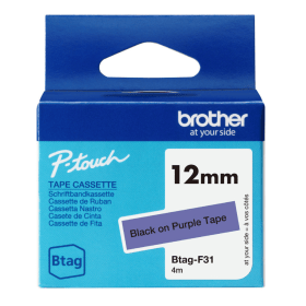Brother Btag F31 Black on Purple Tape 12mm x 4m Original