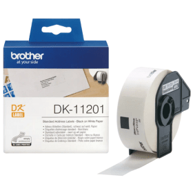 Brother DK 11201 P Touch Black on White Address Labels 29mm x 90mm 400 Labels Original
