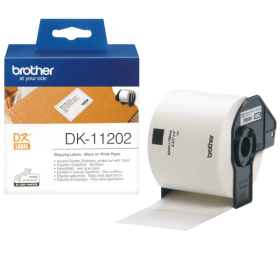 Brother DK 11202 P Touch Black on White Shipping Labels 62mm x 100mm 300 Labels Original