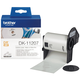 Brother DK 11207 P Touch White CD DVD Label Roll 58mm 100 Labels Original