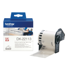 Brother DK 22113 P Touch Black on Clear Continuous Film Label Tape Roll 62mm x 15.24m Original