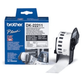 Brother DK 22211 P Touch White Continuous Film Label Tape Roll 29mm x 15.24m Original