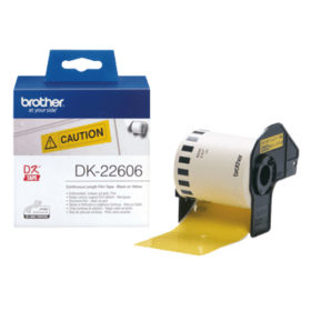 Brother DK 22606 P Touch Yellow Continuous Film Label Tape Roll 62mm x 15.24m Original