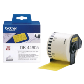 Brother DK 44605 P Touch Yellow Removable Label Tape Roll 62mm x 30.48m Original