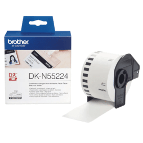 Brother DK N55224 P Touch Black on White Non Adhesive Label Tape Roll 54mm x 30.48m Original