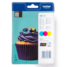 Brother LC123 Multipack Colour Set of 3 Ink Cartridges LC123RBWBP Original