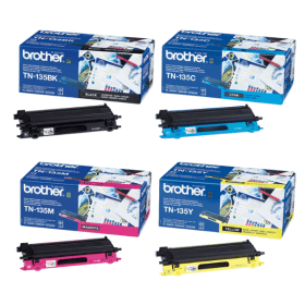 Brother TN 135 High Capacity Multipack Full Set of 4 Toner Cartridges Original