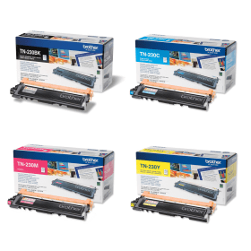 Brother TN 230 Multipack Full Set of 4 Toner Cartridges Original