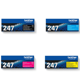 Brother TN 247 High Capacity Multipack Full Set of 4 Toner Cartridges Original