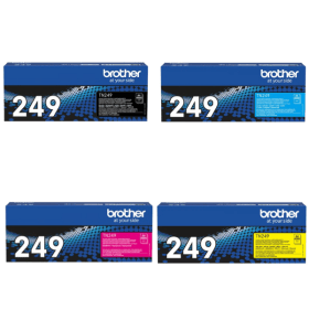 Brother TN 249 Extra High Capacity Multipack Full Set of 4 Toner Cartridges Original