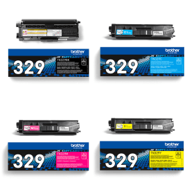 Brother TN 329 Extra High Capacity Multipack Full Set of 4 Toner Cartridges Original