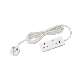 CED 2 Way Extension Lead 13 Amp 5m White 380900 F