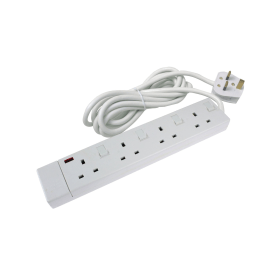 CED 4 Way Extension Lead 2m White 113905 F