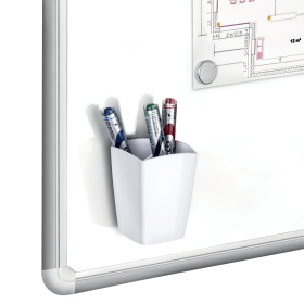 CEP Magnetic Pen Cup 2 Compartments White 530MG 462716 F