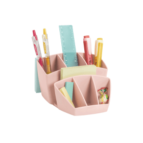 CEP Mineral Desk Tidy with 7 Compartments Pink 795368 F