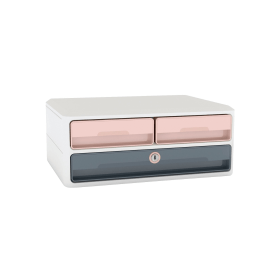 CEP Moov Up Secure 3 Drawer Monitor Riser Station Pink Grey 795362 F