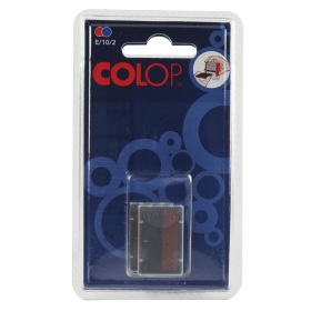 COLOP E 10 2 Replacement Ink Pad Blue Red 2 Pack 125561 F