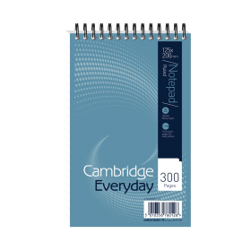 Cambridge Everyday Notepad Wirebound 70gsm Ruled 300 Pages 125mm x 200mm Blue 5 Pack 159021 F