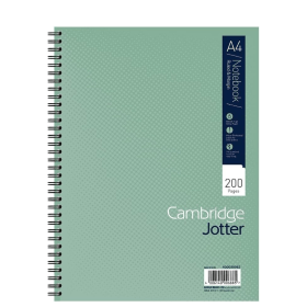Cambridge Notebook Wirebound Ruled Margin 200 Pages A4 Green 3 Pack 408360 F