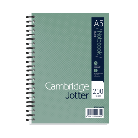 Cambridge Notebook Wirebound Ruled Margin 200 Pages A5 Green 3 Pack 408359 F