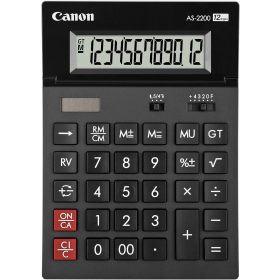 Canon AS 2200 12 Digit Desktop Calculator Black 830596 F