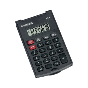 Canon AS 8 8 Digit Handheld Calculator Black 281034 F